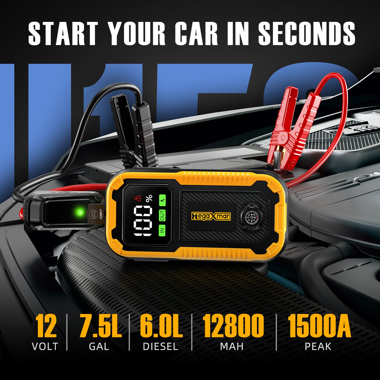 Megaxmar 1500A PORTABLE JUMP STARTER