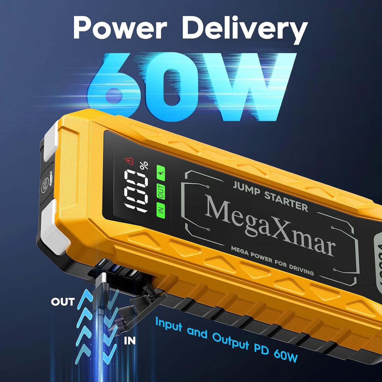 MegaXmar U4000 4000A peak current car battery jump starter