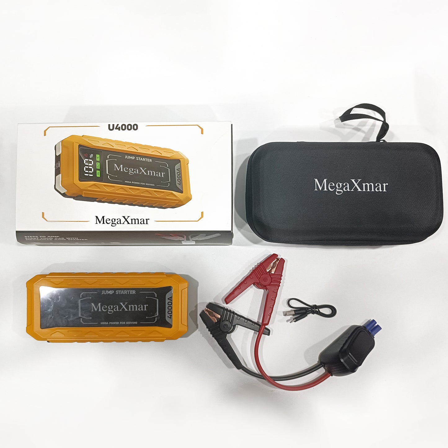 MegaXmar U4000 4000A peak current car battery jump starter